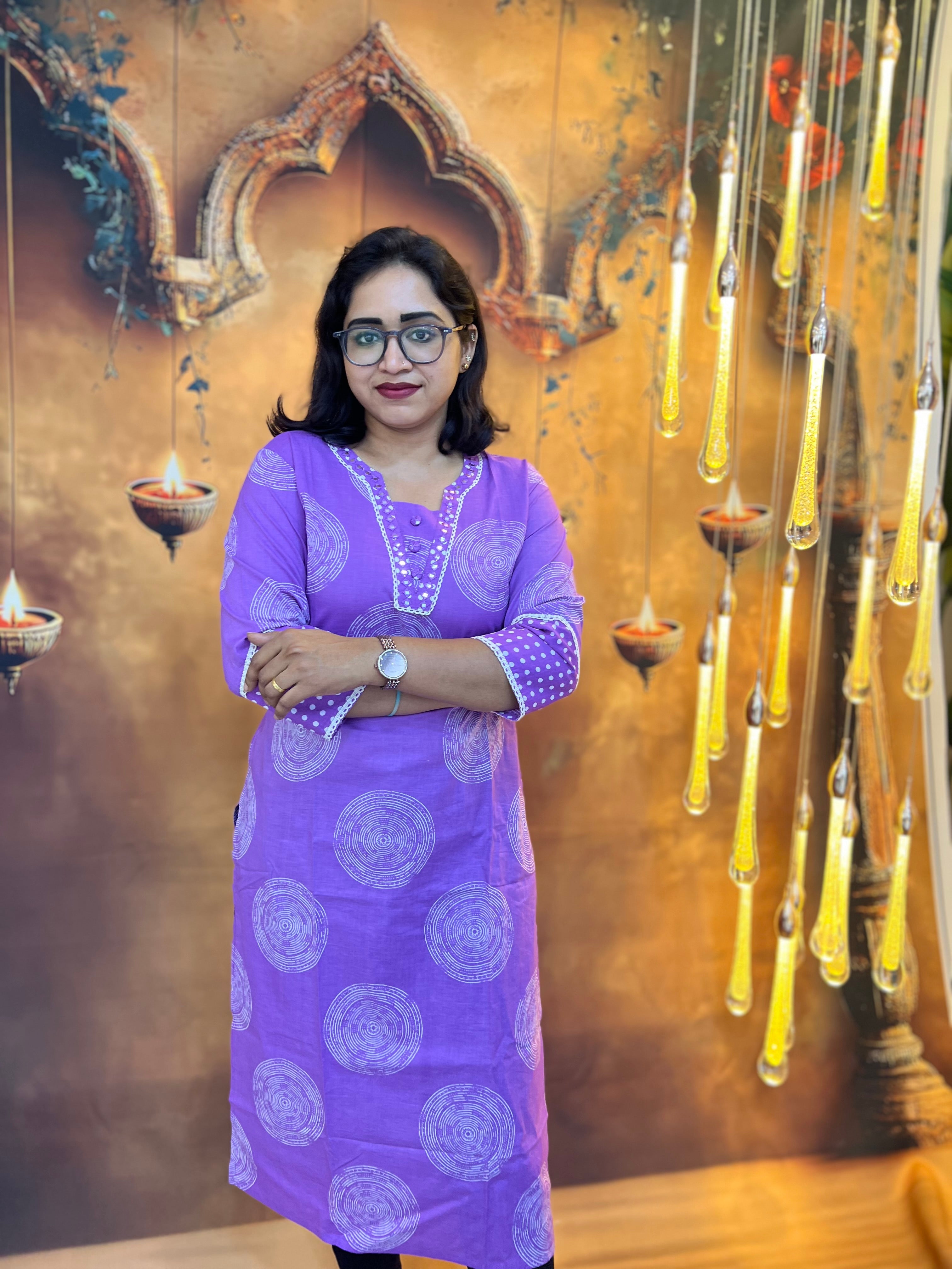 Elegant Lavender Printed Kurti