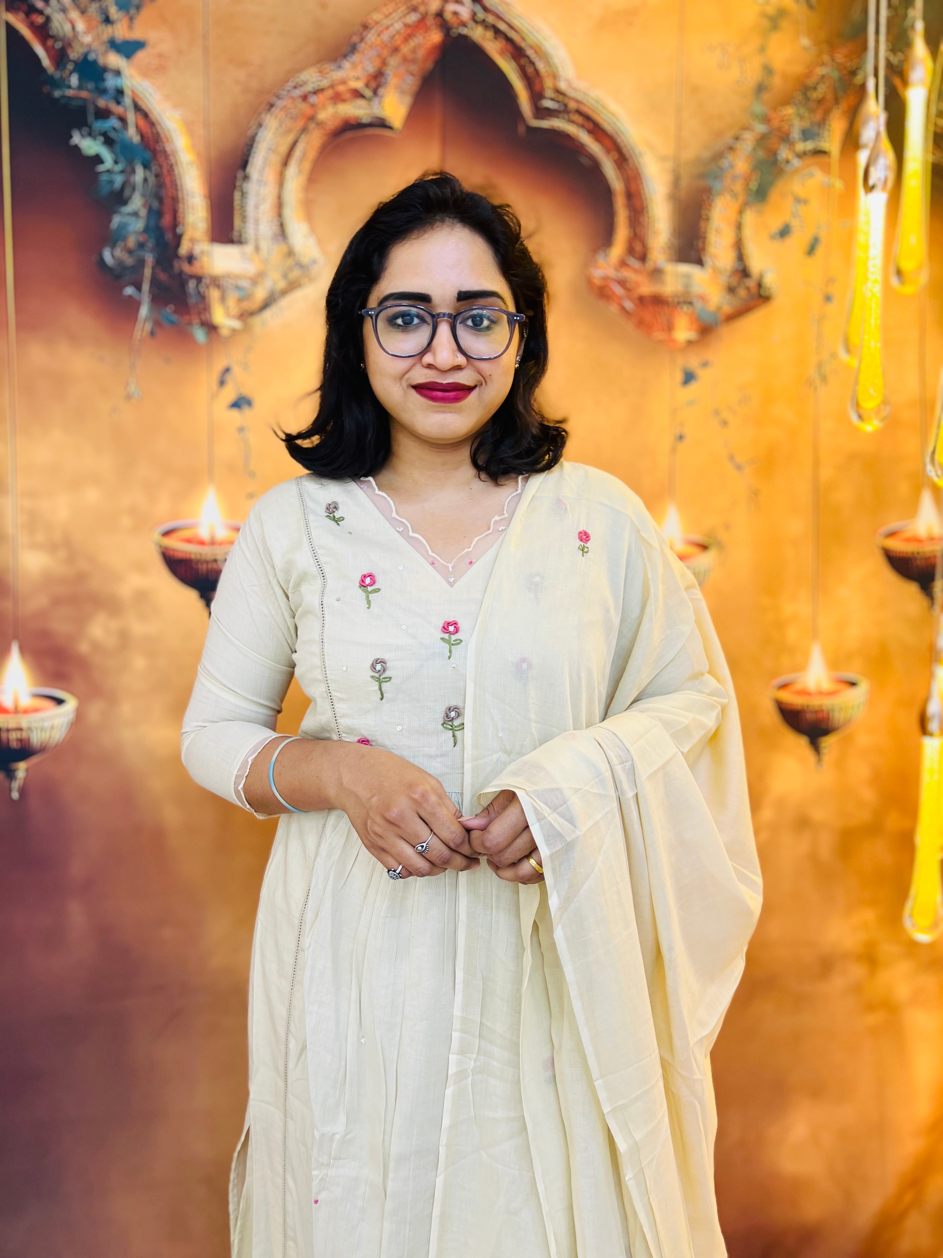 Ivory Blossom A-Line Set