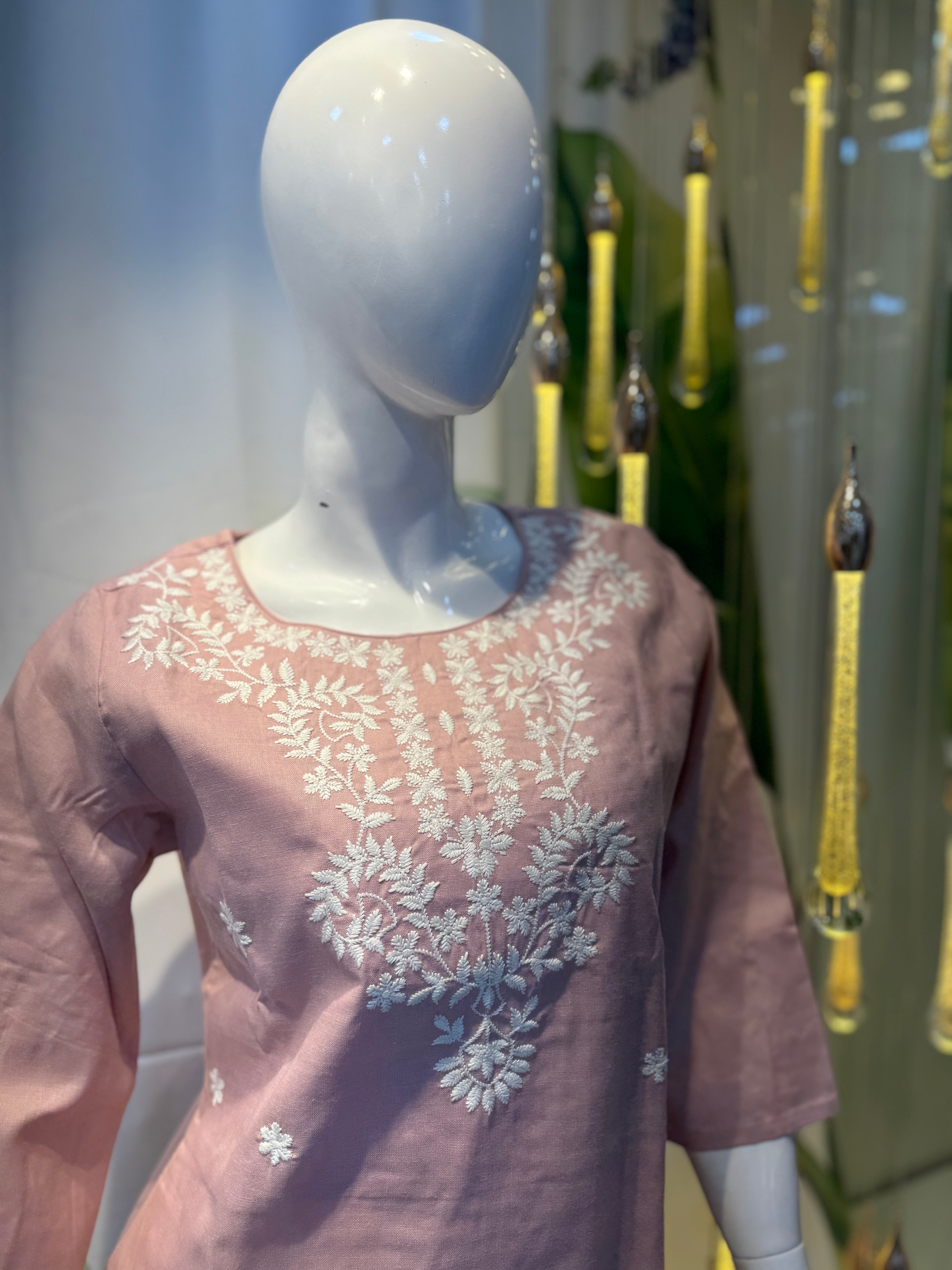 🌸 Soft Pink Embroidered Kurta Set with Matching Dupatta