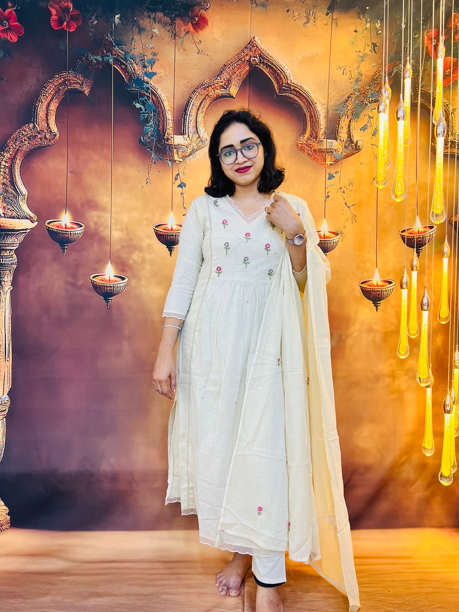 Ivory Blossom A-Line Set